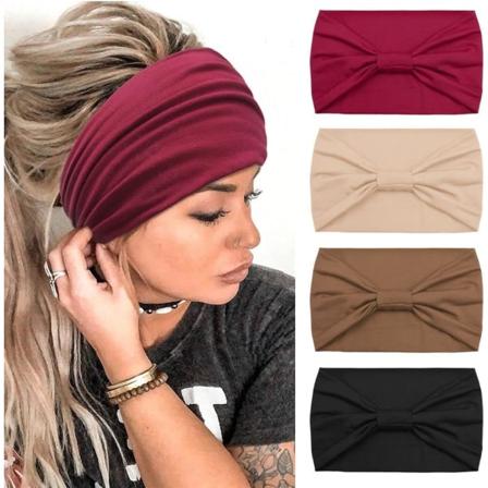 4 stk. Hårbånd for kvinner - Bredt, elastisk, mykt, boho, leopardmønster