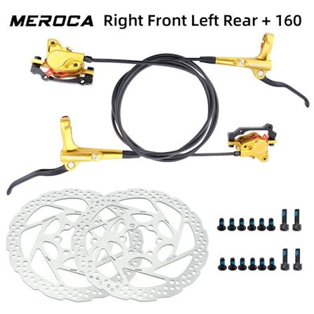 MEROCA MTB Hydrauliska bromsar Cykelset Set För Mountainbike Dubbeltryckande kolvok Med Rotor 160mm Cykling