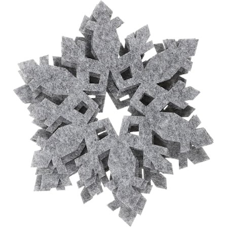 12-pakning Snøfnugg Jule Drikkeunderlag Juleunderlag Sett Snøfnugg Bordbrikker Underlag Kit