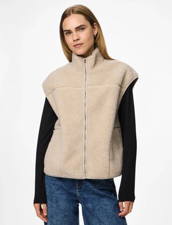 Pieces Pcsadia Teddy Vest Noos Bc - Beige - M