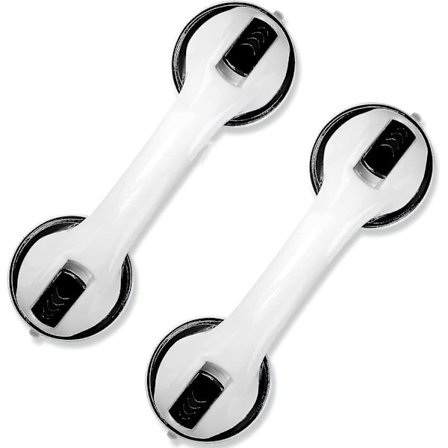 2-pak med 12" badeværelsesgreb brusebadshåndtag med stærk sugekop--