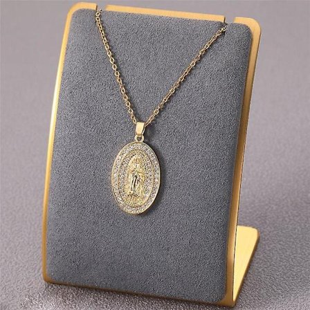 Jomfru Maria Vedhæng Halskæde til Kvinder Gylden Rundhed Rustfrit Stål Læber Halskæde Kvindelige Halskæder Smykker til Pige