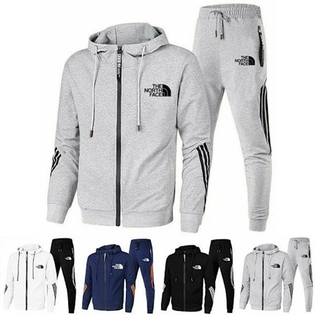 The North Face Herre Hettegenser Joggebukser Treningsdress 2 STK/Sett Sportsklær Svart Svart Svart 2XL