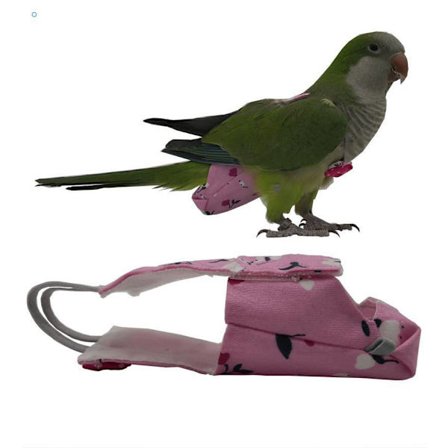 2 stk. Fuglepapegøje Flyvedragt Ble Genanvendelig Kakadue Duer Ble Pad(pink)