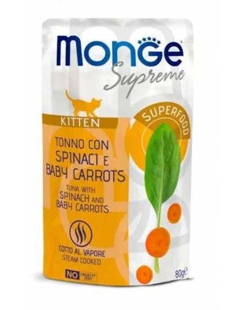 Monge Supreme Busta Kitten Tonno Spinaci E Miini Carote Per