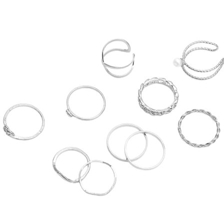 10 st Knuckle Ringar Stapelbara Långvariga Kvinnor Vintage All Match Finger Ringar Smycken Tillbehör