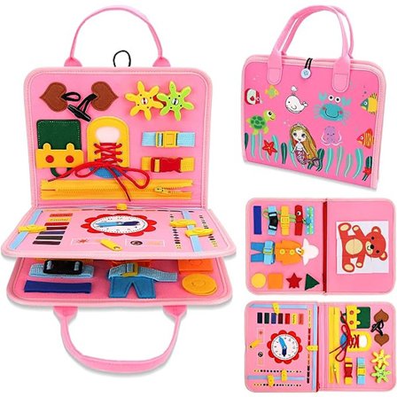 Little Guy Busy Board, Montessori Leker for Barn i Alderen 1-4 Fin