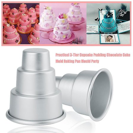 Praktisk 3-lags Cupcake Pudding Sjokoladekakeform