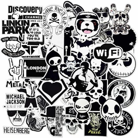 Megapakke med Klistermærker - Black and White