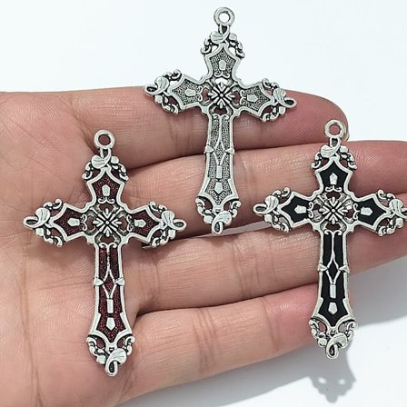 3 stk Gotisk Kors Henger Rustfritt Stål Kors Goth Kristent Smykke