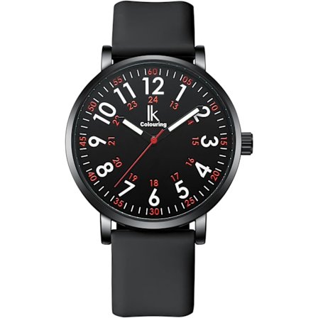 Sykepleierklokker for medisinsk personell, studenter, leger Lettlest urskive Enkel klokke Silikonrem 24 timer med sekundviser Vanntett klokke