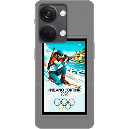 Kompatibelt Mobildeksel til OnePlus Nord 3 Retroplakat Cortina Milano 2026 med fjell, vintersportsutøvere, italienske trikolor, Milano-katedralen og o
