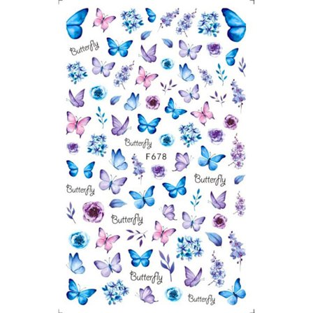 Sommerfugl neglekunst klistremerke 10 ark neglekunst klistremerke dekorasjon