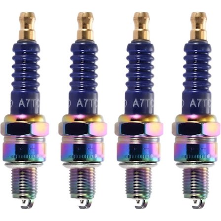 4 sinistä A7TC sytytystulppaa 50cc 70cc 90cc 110cc 150 Mobylette Go Kart ATV Skootteriin.