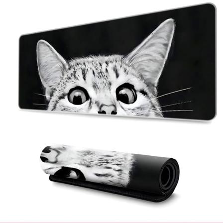 Jatkettu suuri hiirimatto -pöytäalusta kissan kuvio M