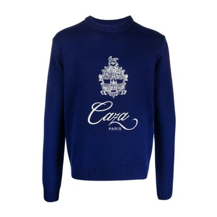 Casablanca Round-neck Stickat blå, Herr Stickade tröjor, Herr, Storlek: M