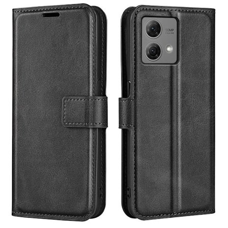 SKALO Motorola Moto G84 5G Premium Wallet Flip Cover - Sort