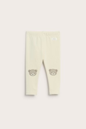 Newbie | Leggings med kneapplikasjoner | Lys beige