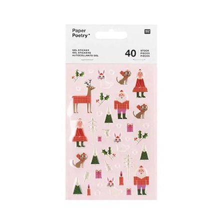 Autocollants - Rico Design - Jul i luften - Julemanden - 0.5 til 4x2.8 cm - Plade 14.5x9.5 cm