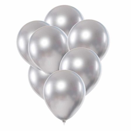 50-pack balloner sølv metallisk fest fødselsdag 26cm