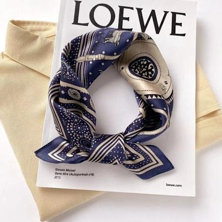 100% Mulberry Silke 21-tommer Dame Lille Tørklæde, Halstørklæde, Sjal, Gult Oliemaleri Design