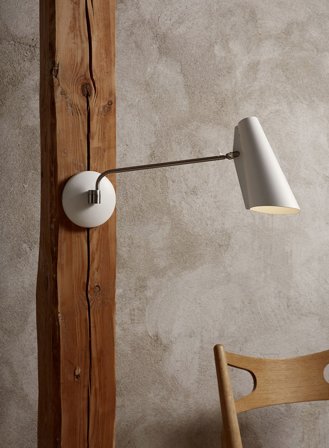 Birdy vegglampe swing - hvit/stål