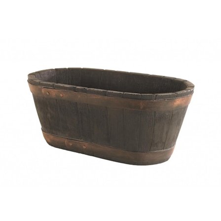 Sankey Barrel Planter 60,5 x 34 x 25 cm Brun