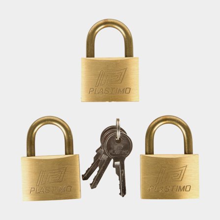 Padlock Plastimo 40, Ø6 mm, keyed alike, brass, 3-pack