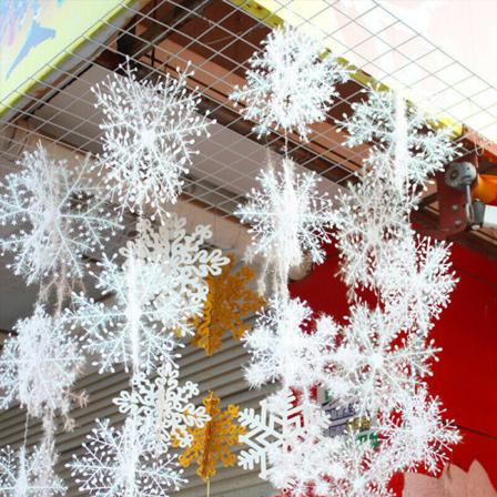 6/3st 3d Snowflake Garland Xmas Juldekorationer Vinter