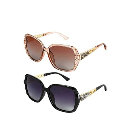 Naisten suuret aurinkolasit, UV400-suojaus, ylisuuret polarisoidut aurinkolasit, kiiltävät naisten suuret kehykset (LGL)