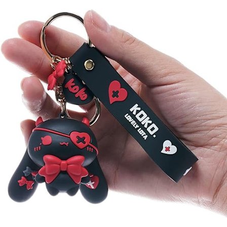 Nøkkelring for kvinner Stjerne-Måne Kanin Nøkkelring Demon Kanin Sjarmbag Tilbehør Elskere Bestevenn Gave