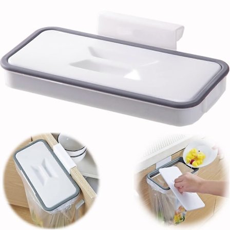 Sopkassehållare med fästklämma för låda/dörr/möbel, idealisk för husbil, resor, hem, kök, sopsortering