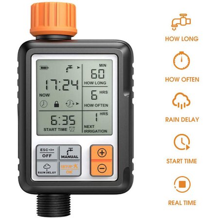 Digitalt programmerbar vattenklocka trädgårdskran dator kran