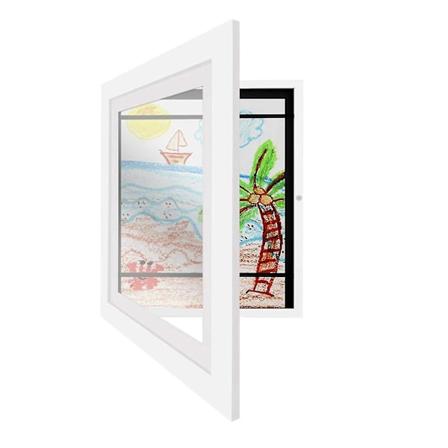 Barnerammer for barnekunst - Enkle rammer for kunstverk, tegninger og bilder - For vegg og bordplate White