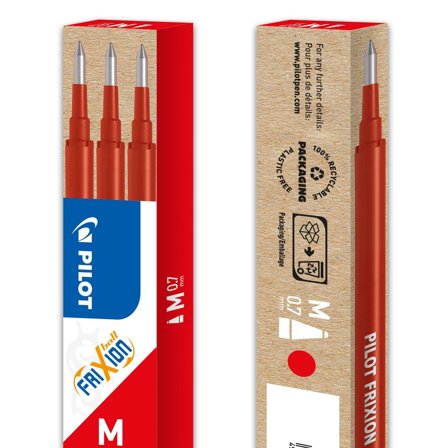 PILOT Refill Frixion 0,7mm röd 3/fp - Lyreco - Kontorsmaterial - Pennor - Pennpatroner