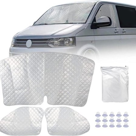 Tuulilasin suojus, yhteensopiva VW T5:n kanssa, lämpöä eristävä kokoontaitettava tuulilasin suojus, pimennysverho tuulilasiin, suoja auringolta, 