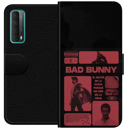 Kompatibel Tegnebogsetui til Huawei P smart 2021 Bad Bunny NFL-inspireret skjoldlogo med amerikansk fodbold og stjerner