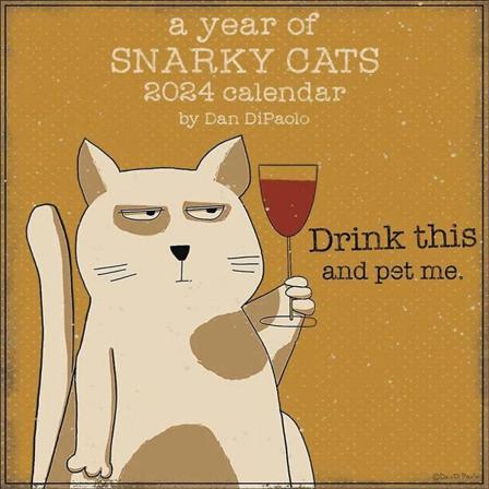 2024 Kalender Et År Med Snarky Katter 12 Måneders Morsom Quirky Tegneserie Katt Veggkalender Planlegger Kunst Hjemmekontorinnredning