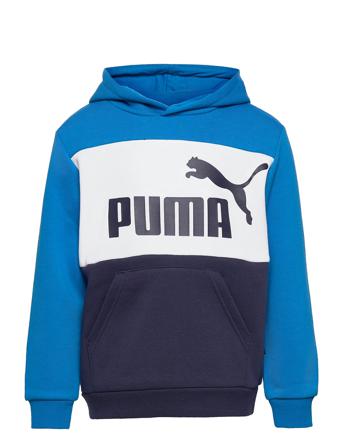Ess+ Colorblock Hoodie Fl B Blue PUMA