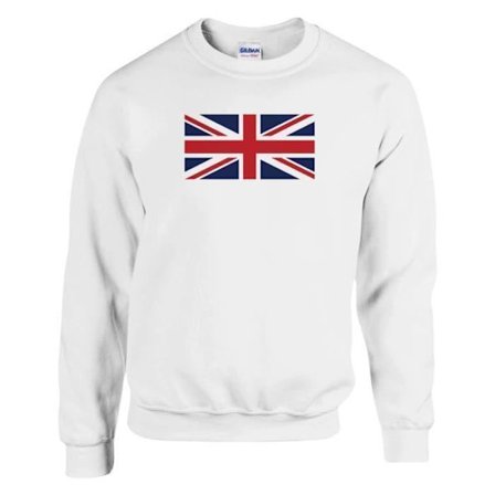 Sweatshirt - PIXELFORMA - Storbritannien flag - Lange ærmer - Hvid - Behagelig og holdbar