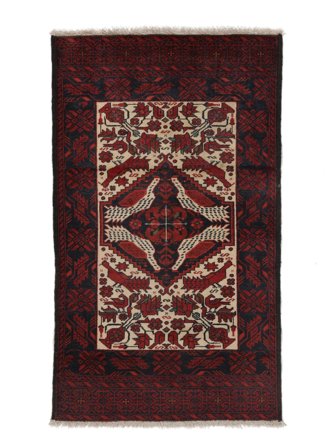 90X157 Alfombra Belouch Oriental Negro/Rojo Oscuro (Lana, Persia/Irán) Carpetvista