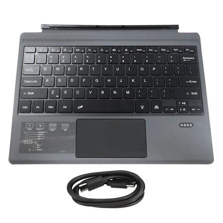 Trådlöst Bluetooth-tangentbord för Surface Pro 3 4 5 6 7 Plus med pekplatta och uppladdningsbart batteri