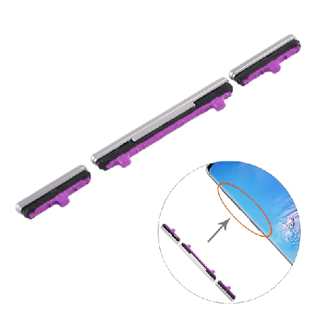 Volumknapp og strømbryter erstatningssett for Samsung Galaxy S10 Sølv