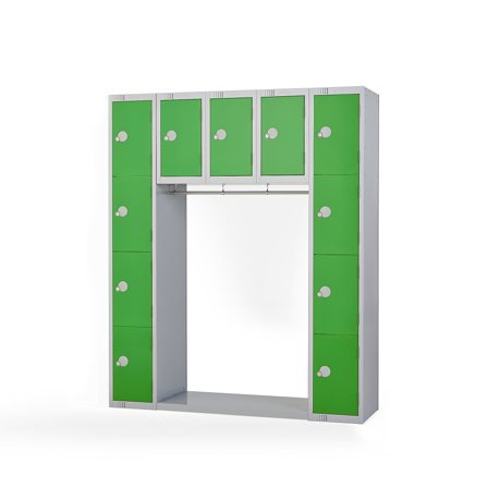 Archway locker, 11 doors, 1800x1500x450 mm, green