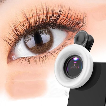 Bærbar universel mobiltelefon fyldlys klemme selfie LED ringlys