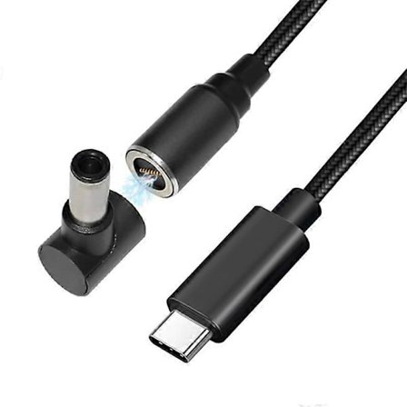 USB-C till 6.0x3.7mm för Asus Laptop, 1.8m PD 100W Type-C Snabbladdnings DC-kabel 8-pin Magnetisk