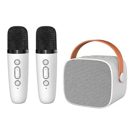 Mini Karaoke-laite lapsille ja aikuisille, kaikki-yhdessä karaoke-laite 2 mikrofonilla