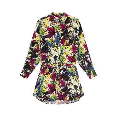 Alix The Label, Animal Flower Belt Dress Geel, Dames, Maat:L,Viscose