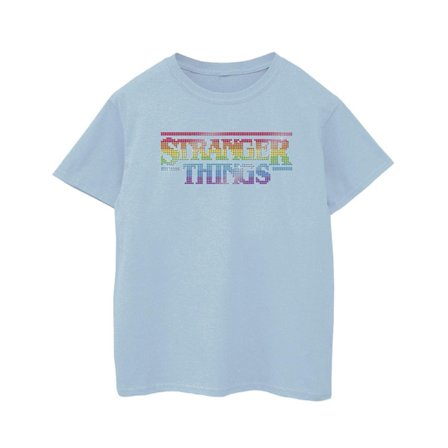 Netflix Boys Stranger Things Rainbow Dot Logo T-Shirt 12-13 År Babyblå 12-13 År
