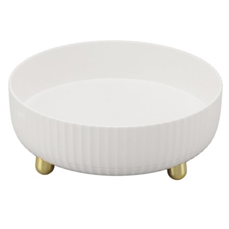 360 graders roterande förvaringsställ Organizer Rund kosmetisk kryddhylla Skivspelare för köksskåp Skafferi Liten Vit